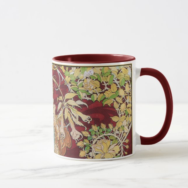 Tasse Mucha Art Nouveau : Une Femme Daisée (Droite)