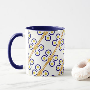 Tasse MUG 11 oz avec superbe design bleu et jaune