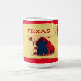 Tasse Mug Art Rétro Texas Grande Vache