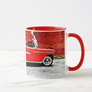 Tasse Mug Art Voiture Rouge Classique Old Bel Air