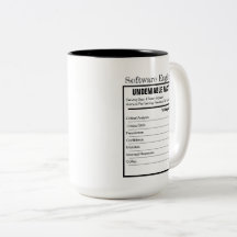 Tasse Mug Étiquette Nutritionnelle et Cerveau d'In