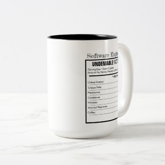 Tasse Mug Étiquette Nutritionnelle et Cerveau d'In