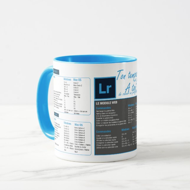 Tasse mug raccourcie clavier Lightroom (Devant gauche)