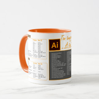 Tasse mug raccourcis clavier Illustrator