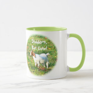 Tasse Mug"Stubborn But Cute" (Photo Chèvre)