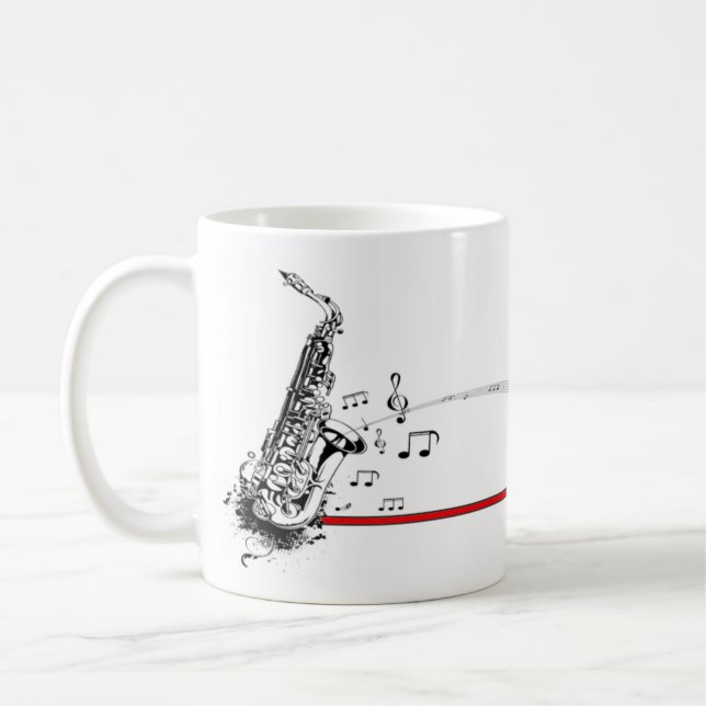 Tasse musicale de saxo pour des mélomanes (Gauche)