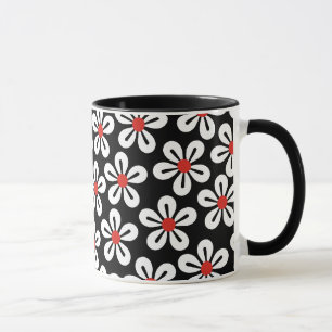 Tasse Musique à fleurs blanches