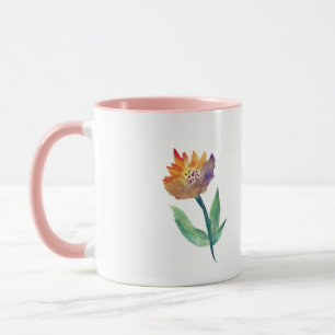 Tasse Musique Combo Ringer à aquarelle de fleurs