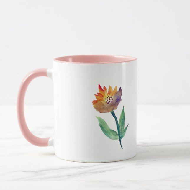 Tasse Musique Combo Ringer à aquarelle de fleurs (Gauche)