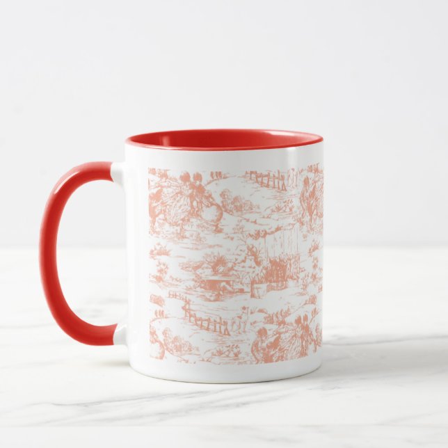 Tasse Musique en toile rose vintage (Gauche)