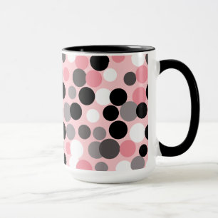Tasse Musique Pois rose et gris rétro
