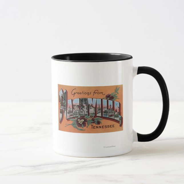 Tasse Nashville, Tennessee - Scènes de grandes lettres (Droite)