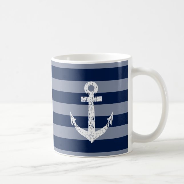 Tasse nautique avec l'ancre faite sur commande de (Droite)