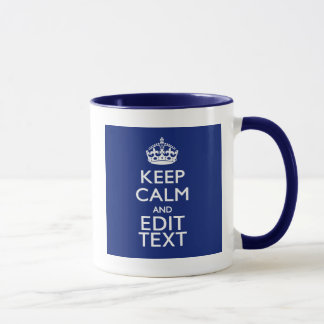Tasse Navy Blue Reste Calme Et A Ton Texte