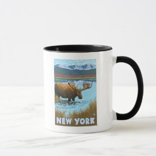Tasse New YorkMoose Boire dans le lac