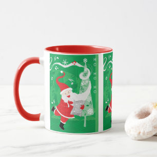 Tasse Noël mignon, chant et danse Père Noël