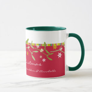 Tasse Noël rouge conçu de manière unique merci beaucoup