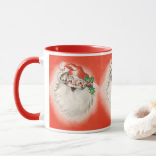 Tasse Noël vintage, joyeux Père Noël rétro des années 50