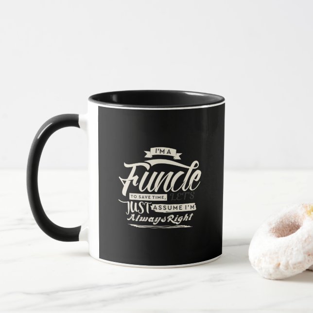 Tasse Noir classique je suis Funcle - idée de cadeau (Avec donut)