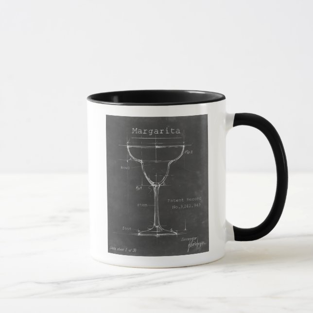 Tasse Noir et blanc Margarita Verre Plan (Droite)