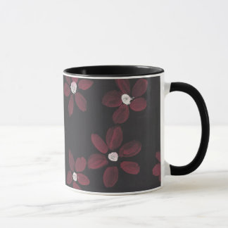 Tasse Noir et rose floraux