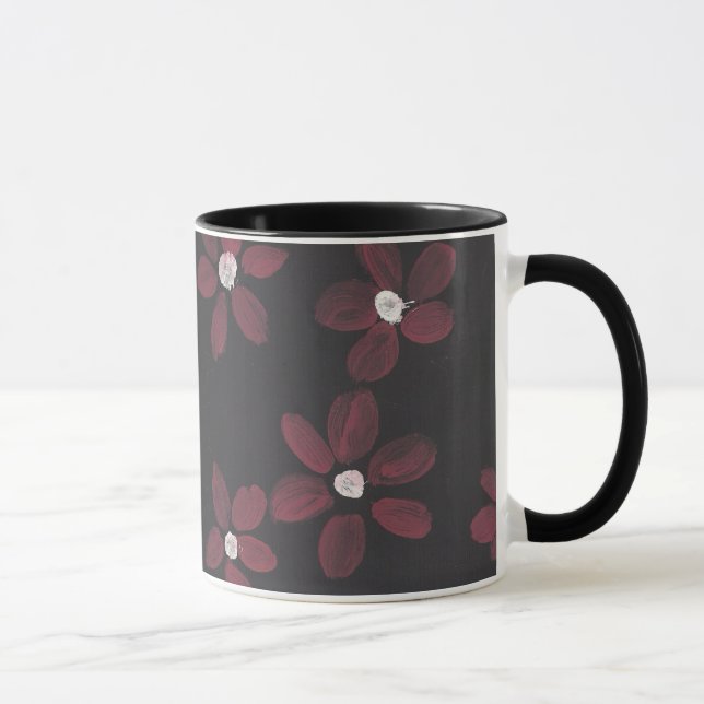 Tasse Noir et rose floraux (Droite)