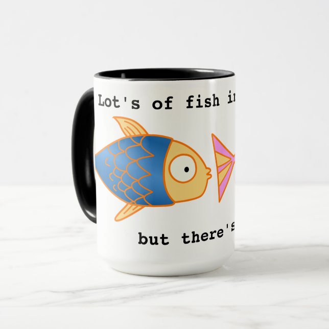 Tasse Noir fait sur commande sonnerie ZAZZ_IT de poisson (Devant gauche)