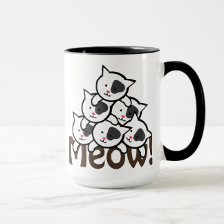 Tasse Noir mignon de chat (Meow)