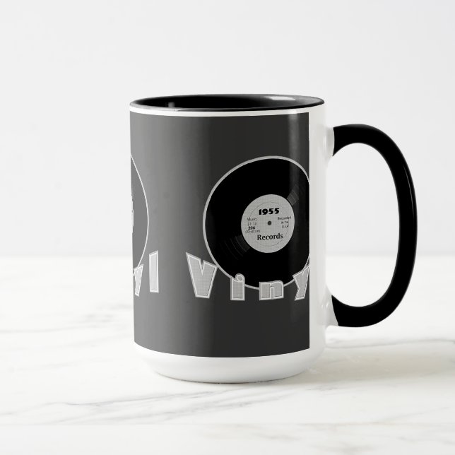 Tasse Noir record et blanc 2 de l'étiquette 33 t/mn du (Droite)