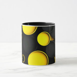 Tasse noire d'art abstrait moderne en ligne   Co m