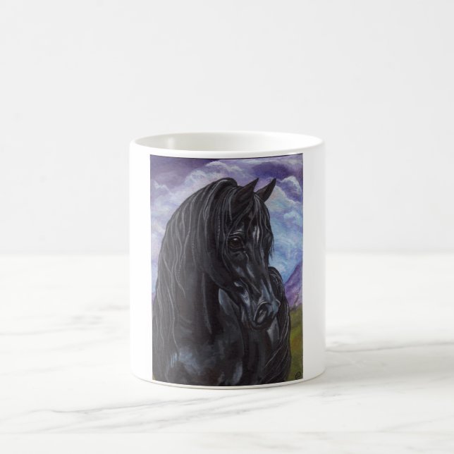 Tasse NOIRE de CHEVAL d'ÉTALON (Centre)