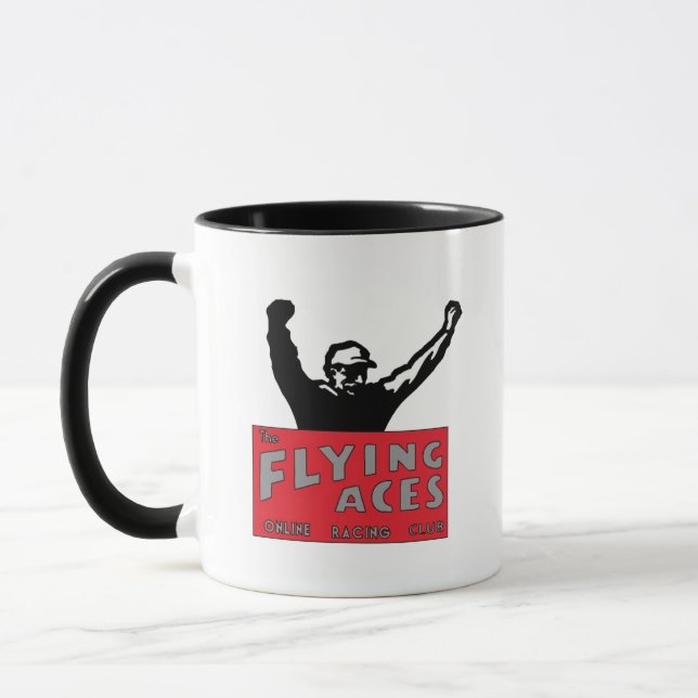 Tasse noire de logo d'as de vol (Gauche)