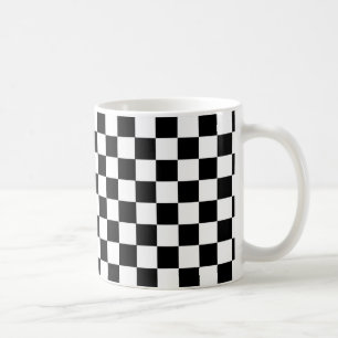 TASSE NOIRE ET BLANCHE DE CONTRÔLEURS DE DAMIER