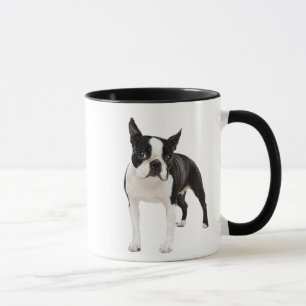 Tasse noire et blanche de tasse de Boston Terrier