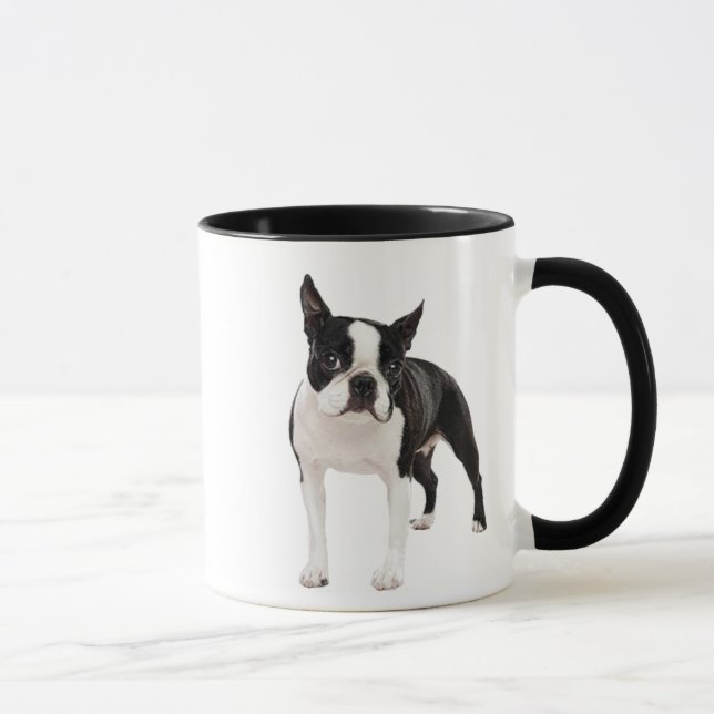 Tasse noire et blanche de tasse de Boston Terrier (Droite)
