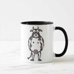 Tasse noire et blanche de vache
