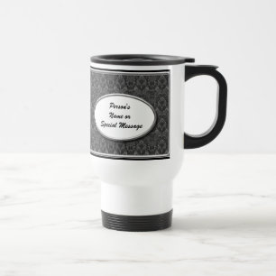 Tasse noire et blanche personnalisée de noce