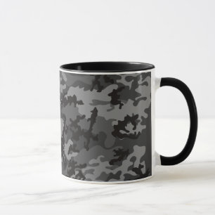 Tasse noire faite sur commande en verre de Camo