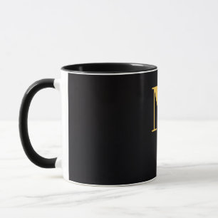 Tasse noire lettre M or Tasse à monogramme minim