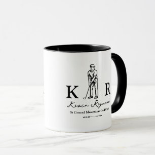 Tasse noire pour un golfeur