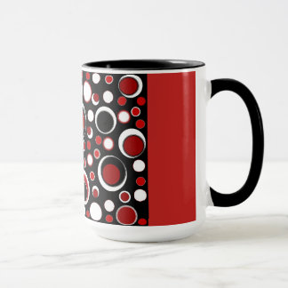 Tasse noire/rouge de motif de cercle