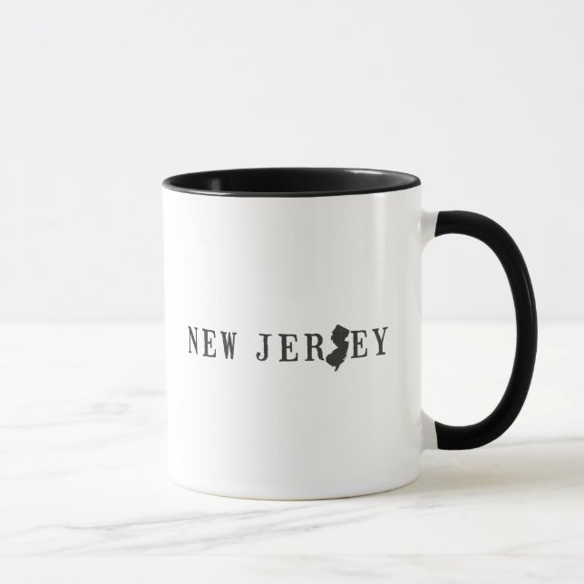 Tasse Nom de New Jersey avec la lettre formée par état (Droite)