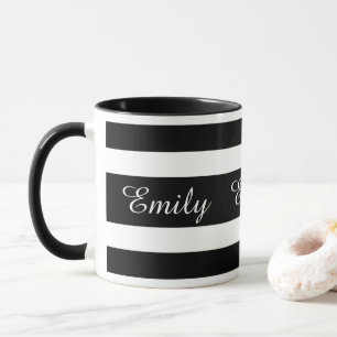 Tasse Nom Des Grandes Blancs Et Noires Modernes