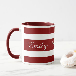Tasse Nom des rayures de Bourgogne moderne
