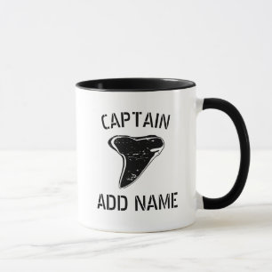 Tasse Nom du capitaine de bateau personnalisé requin to