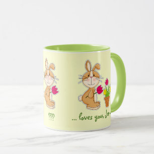 Tasse Nom personnalisé Funny Lapin de Pâques Cadeau