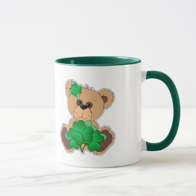 Tasse Nom personnalisé Teddy Bear St. Patrick's Day Cade (Droite)