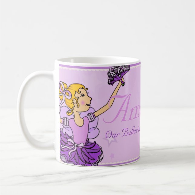 Tasse nommée de filles pourpres et d'or de (Gauche)