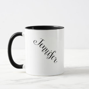 Tasse nommée de Jennifer en noir et blanc