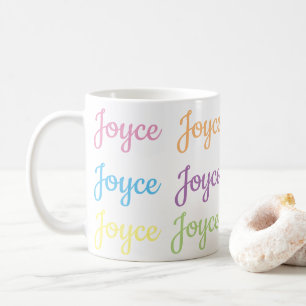 Tasse nommée de Joyce - blanc et pastels